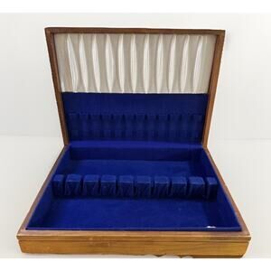 Wood Flatware Storage Chest~ Blue ~ Tarnish Resistant - Great for Projects